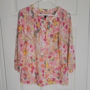 Talbots Multicolor Floral Blouse
